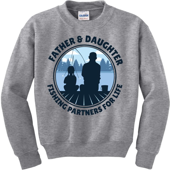 Father And Daughter Fishing Partners Kids Sweatshirt