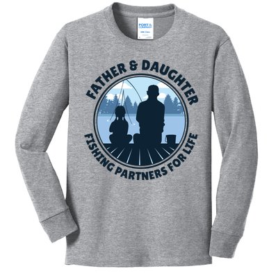 Father And Daughter Fishing Partners Kids Long Sleeve Shirt