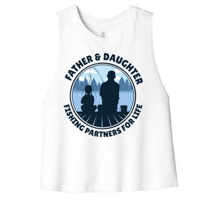 Father And Daughter Fishing Partners Women's Racerback Cropped Tank