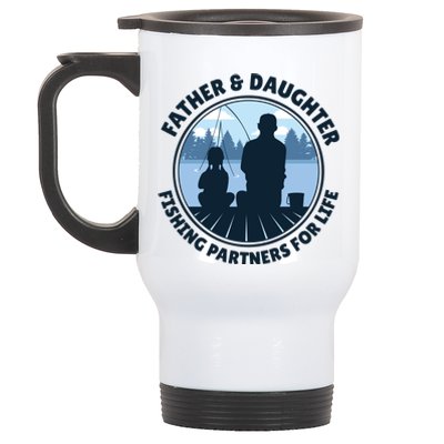 Father And Daughter Fishing Partners Stainless Steel Travel Mug