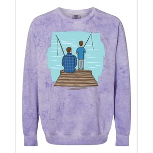 Father And Son Fishing Colorblast Crewneck Sweatshirt