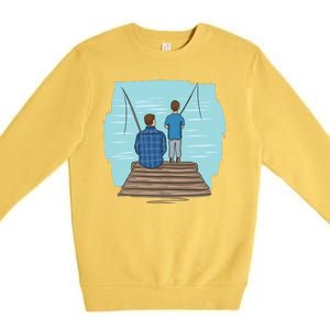 Father And Son Fishing Premium Crewneck Sweatshirt