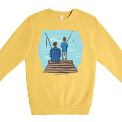 Father And Son Fishing Premium Crewneck Sweatshirt