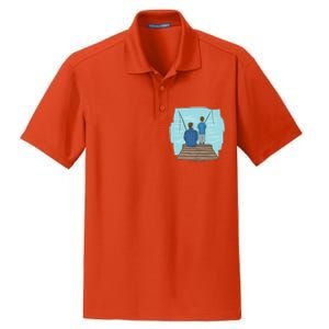 Father And Son Fishing Dry Zone Grid Polo