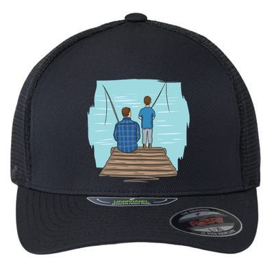 Father And Son Fishing Flexfit Unipanel Trucker Cap
