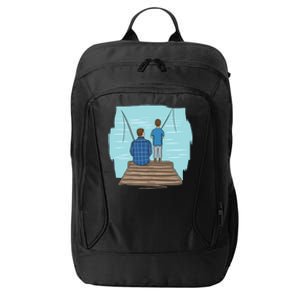 Father And Son Fishing City Backpack