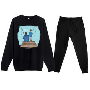 Father And Son Fishing Premium Crewneck Sweatsuit Set