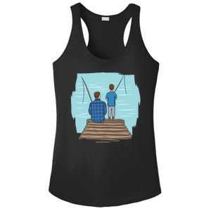 Father And Son Fishing Ladies PosiCharge Competitor Racerback Tank