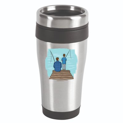 Father And Son Fishing 16oz Travel Tumbler