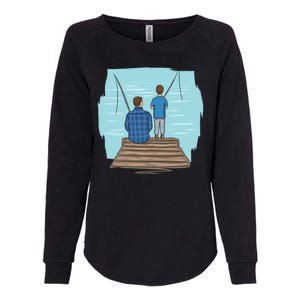 Father And Son Fishing Womens California Wash Sweatshirt