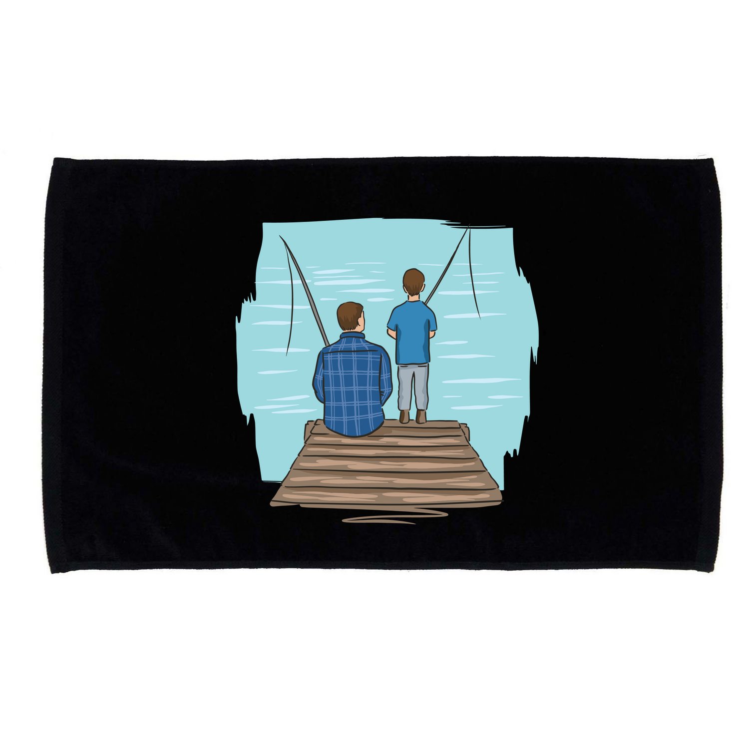 Father And Son Fishing Microfiber Hand Towel
