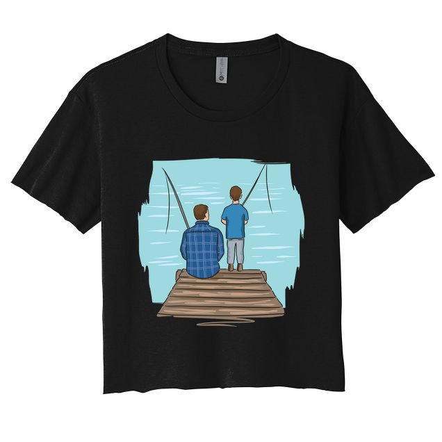 Father And Son Fishing Crop Top