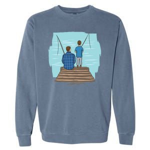 Father And Son Fishing Garment-Dyed Sweatshirt