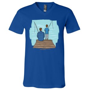 Father And Son Fishing V-Neck T-Shirt