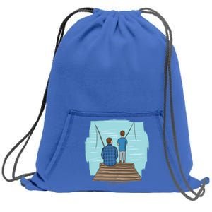 Father And Son Fishing Sweatshirt Cinch Pack Bag