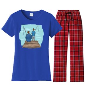 Father And Son Fishing Women's Flannel Pajama Set