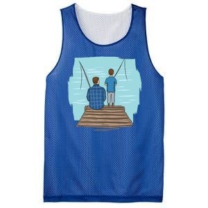 Father And Son Fishing Mesh Reversible Basketball Jersey Tank