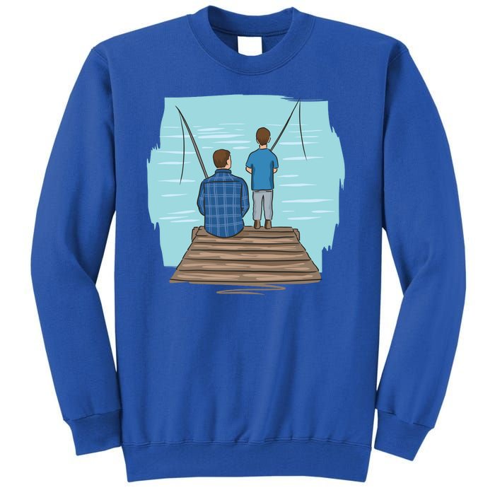 Father And Son Fishing Tall Sweatshirt