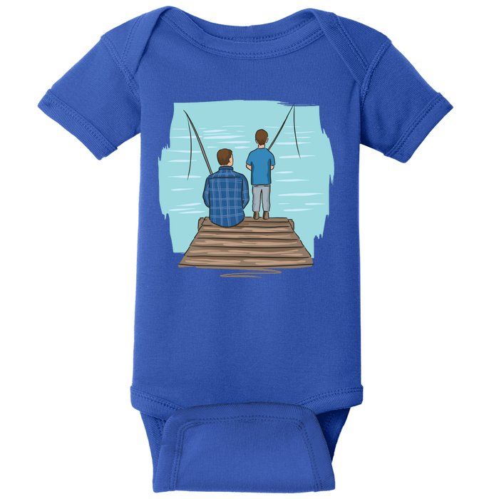 Father And Son Fishing Baby Bodysuit