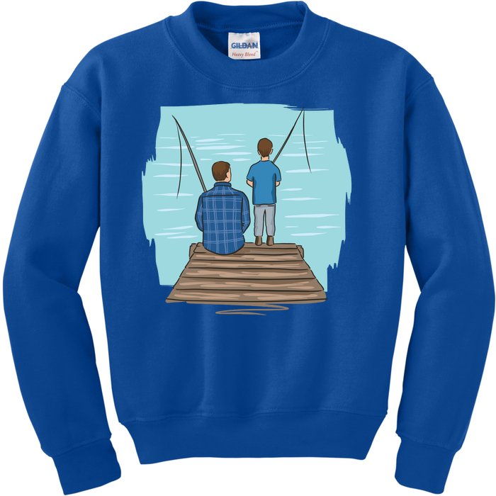 Father And Son Fishing Kids Sweatshirt