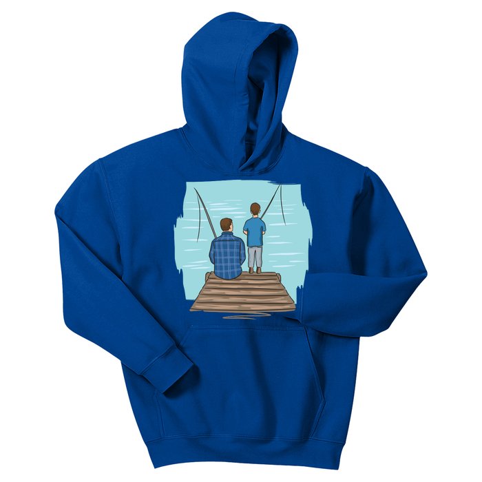 Father And Son Fishing Kids Hoodie