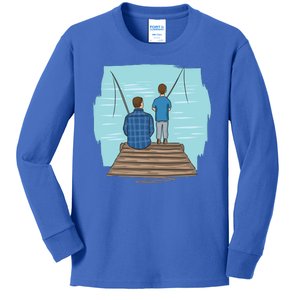 Father And Son Fishing Kids Long Sleeve Shirt