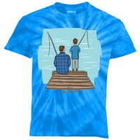 Father And Son Fishing Kids Tie-Dye T-Shirt