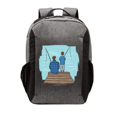 Father And Son Fishing Vector Backpack