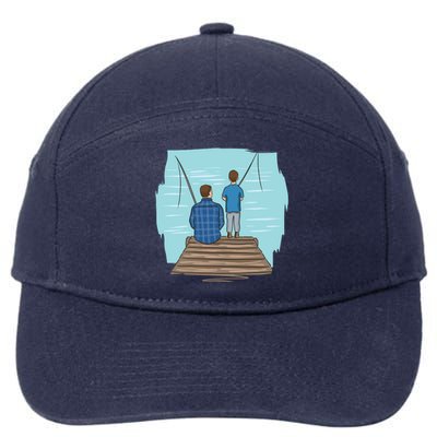 Father And Son Fishing 7-Panel Snapback Hat