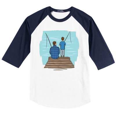 Father And Son Fishing Baseball Sleeve Shirt