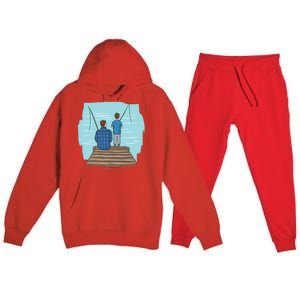 Father And Son Fishing Premium Hooded Sweatsuit Set