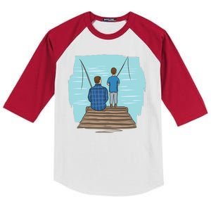 Father And Son Fishing Kids Colorblock Raglan Jersey