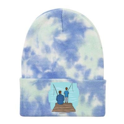 Father And Son Fishing Tie Dye 12in Knit Beanie