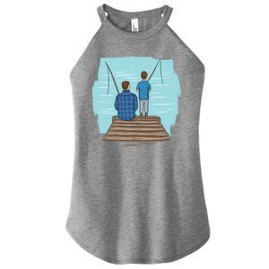 Father And Son Fishing Women's Perfect Tri Rocker Tank