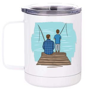 Father And Son Fishing 12 oz Stainless Steel Tumbler Cup