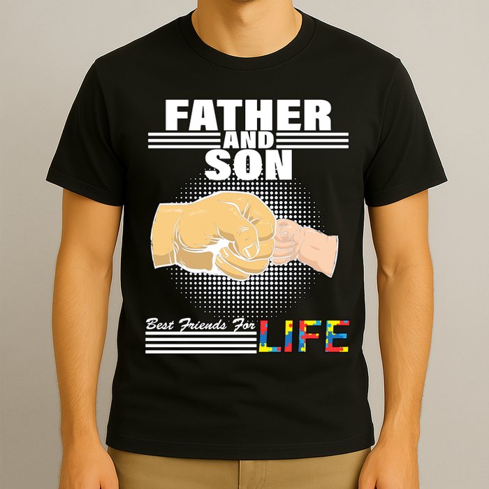 Father And Son Friends For Life Autism Awareness T-Shirt