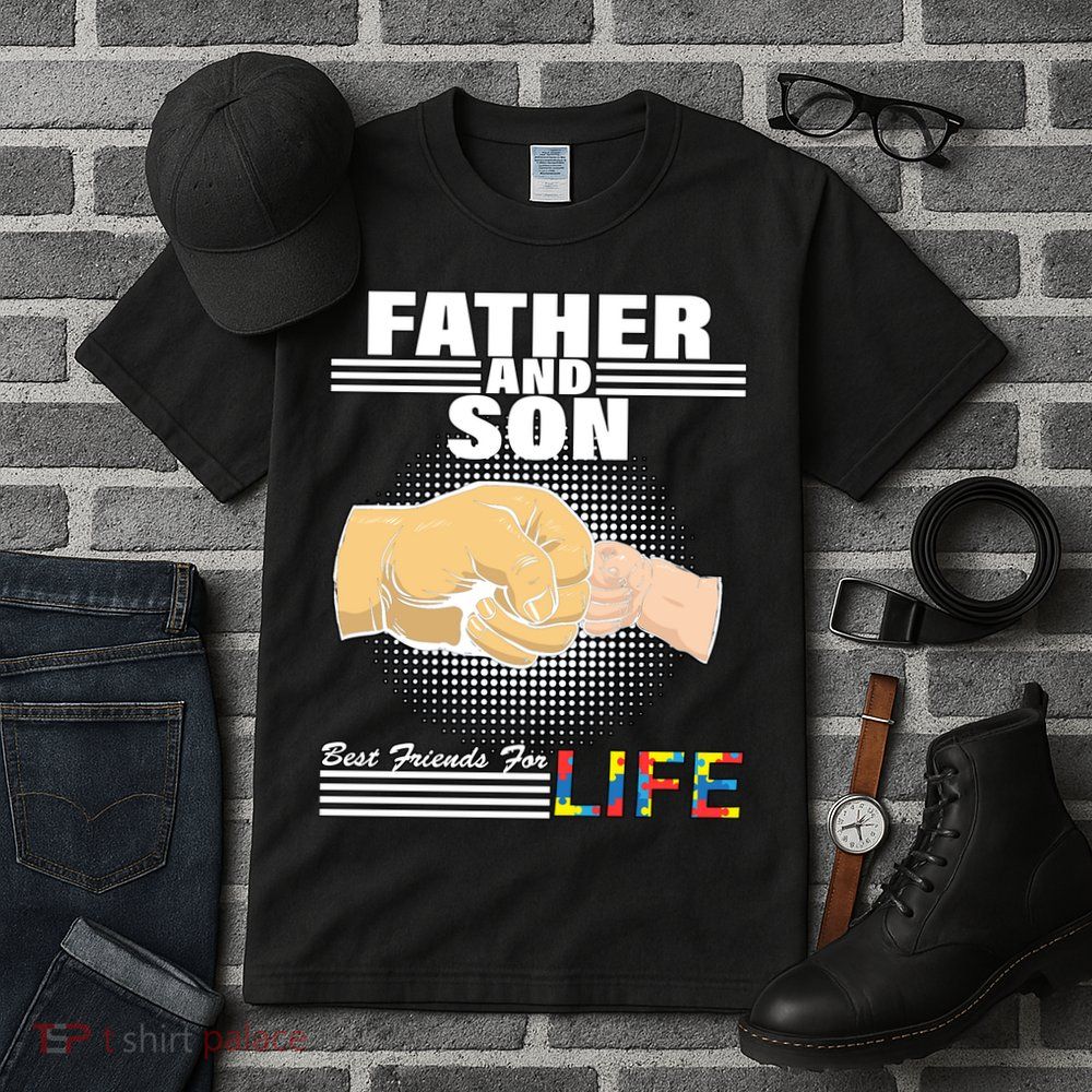 Father And Son Friends For Life Autism Awareness Tall T-Shirt