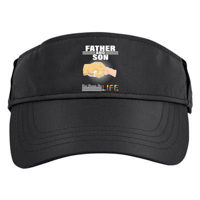 Father And Son Friends For Life Autism Awareness Adult Drive Performance Visor
