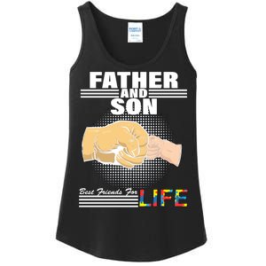 Father And Son Friends For Life Autism Awareness Ladies Essential Tank