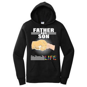 Father And Son Friends For Life Autism Awareness Women's Pullover Hoodie