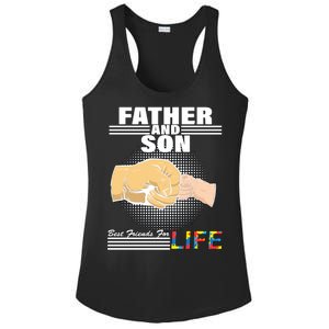 Father And Son Friends For Life Autism Awareness Ladies PosiCharge Competitor Racerback Tank