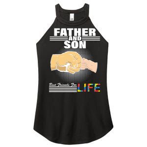 Father And Son Friends For Life Autism Awareness Women's Perfect Tri Rocker Tank