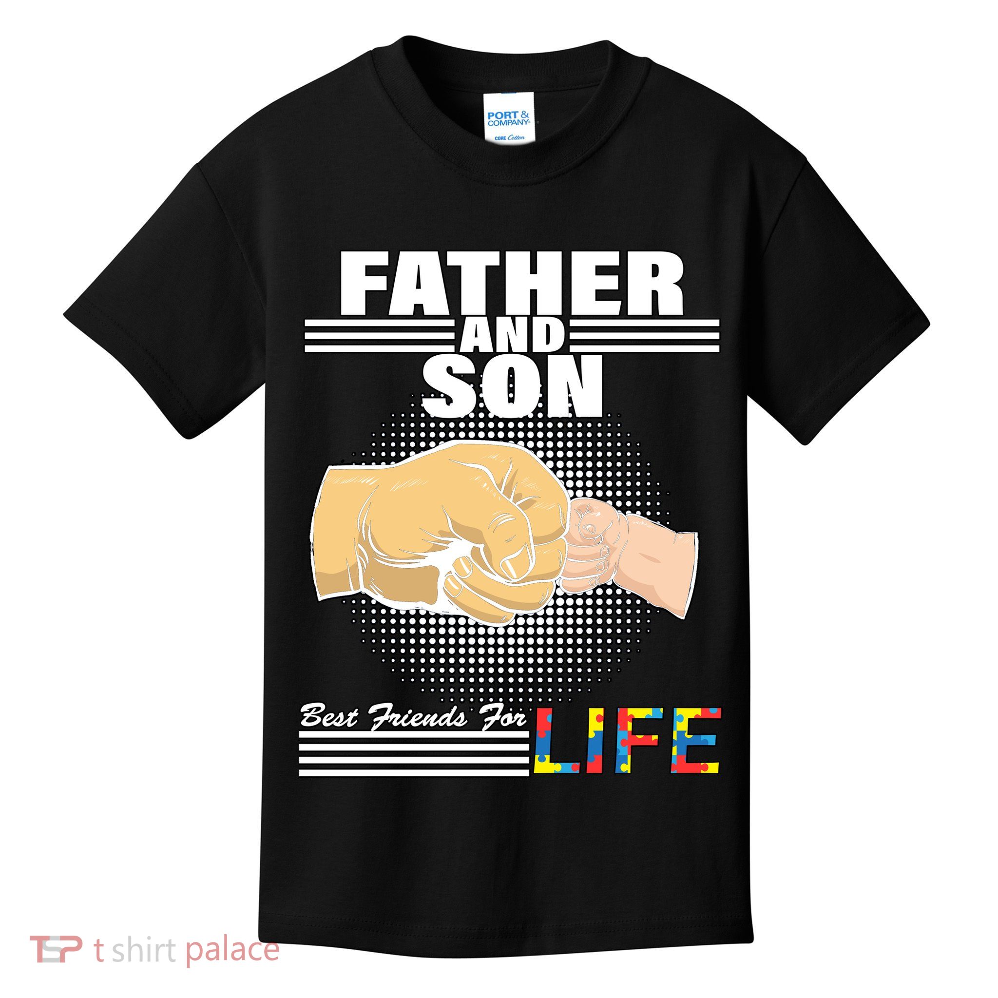Father And Son Friends For Life Autism Awareness Kids T-Shirt