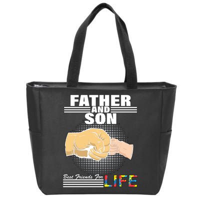 Father And Son Friends For Life Autism Awareness Zip Tote Bag