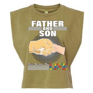 Father And Son Friends For Life Autism Awareness Garment-Dyed Women's Muscle Tee