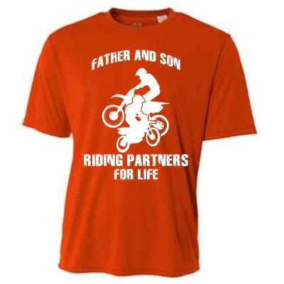 Father And Son Riding Partners For Life Motocross Cooling Performance Crew T-Shirt