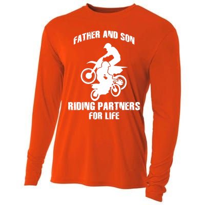 Father And Son Riding Partners For Life Motocross Cooling Performance Long Sleeve Crew