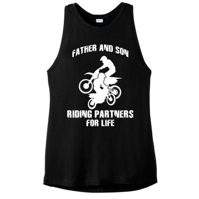 Father And Son Riding Partners For Life Motocross Ladies PosiCharge Tri-Blend Wicking Tank