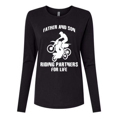 Father And Son Riding Partners For Life Motocross Womens Cotton Relaxed Long Sleeve T-Shirt