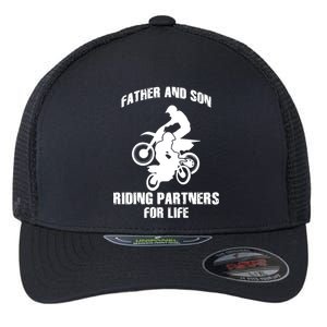 Father And Son Riding Partners For Life Motocross Flexfit Unipanel Trucker Cap